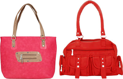 

Vera stayle Hand-held Bag(Pink, Red)