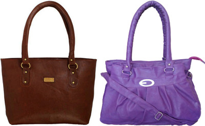 

Vera stayle Hand-held Bag(Brown, Purple)