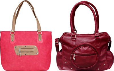 

Vera stayle Hand-held Bag(Pink, Maroon), Maroon;pink