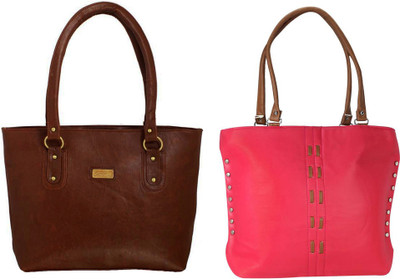 

Vera stayle Hand-held Bag(Brown, Pink)