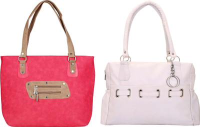 

Vera stayle Hand-held Bag(Pink, White)