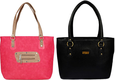 

Vera stayle Hand-held Bag(Pink, Black), Black;pink