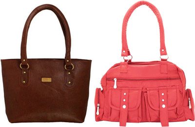 

Vera Stayle Hand-held Bag(Brown, Pink)