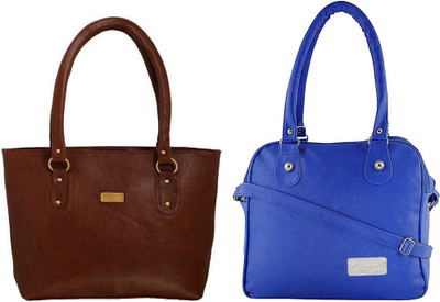 

Vera stayle Hand-held Bag(Brown, Blue), Blue;brown