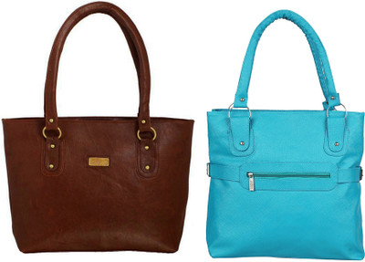 

Vera Stayle Hand-held Bag(Brown, Blue), Blue;brown