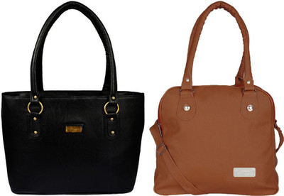 

Vera Stayle Hand-held Bag(Black, Brown)