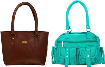 

Vera Stayle Hand-held Bag(Brown, Green)