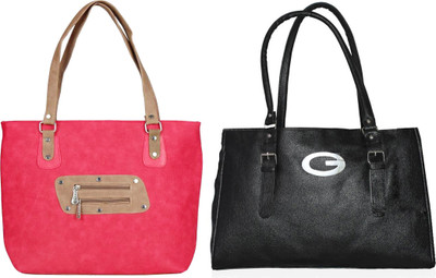 

Vera stayle Hand-held Bag(Pink, Black), Black;pink