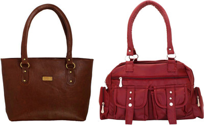 

Vera Stayle Hand-held Bag(Brown, Maroon)