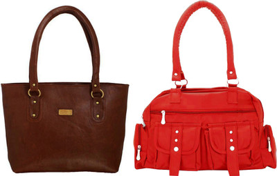 

Vera Stayle Hand-held Bag(Brown, Red)
