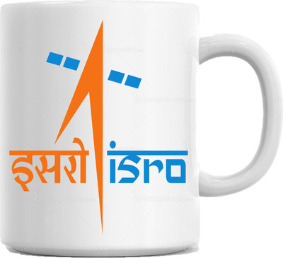 

Huppme ISRO White Coffee Ceramic Mug(350 ml), Multicolor