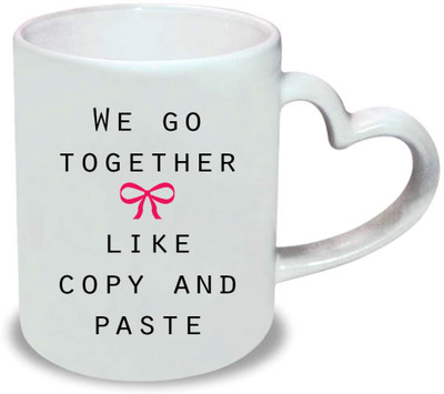

Chanakya Like this Heart Handle White Coffee Ceramic Mug(350 ml)