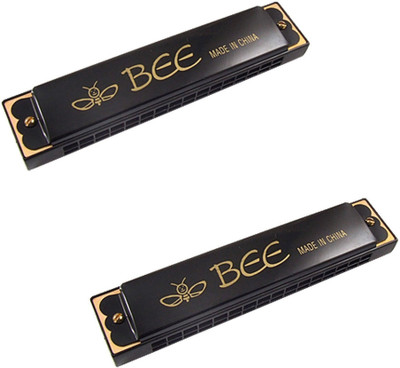 

mega star 2 pcs Bee Mouth Organ with 48 holes(Black)(Black)