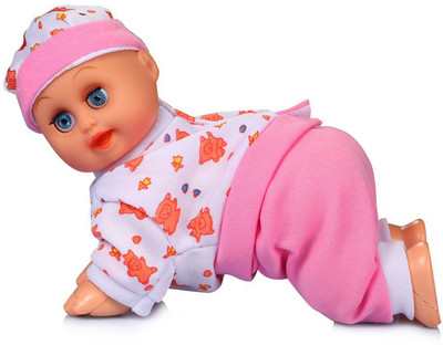 

Kaarq 10inch Lovely Baby Infant Electric Music Crawling Baby Talking Singing Dancing Doll Early Learning Toy Education Toys(Multicolor)