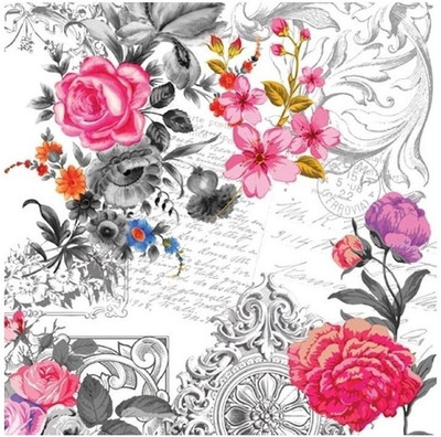 

craftsneed Decorative 3Ply paper napkin for decoupage-Royal Rose Multicolor Napkins(2 Sheets)