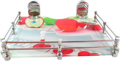 

RoyaL Indian Craft Queen Bracket Artistic Apple Printed 9 By 11 INCH Multipurpose Glass Wall Shelf(Number of Shelves - 1, Multicolor)