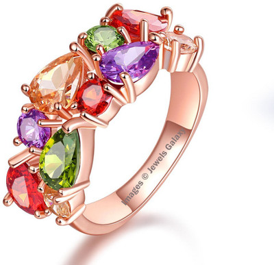 

Jewels Galaxy Luxuria Alloy Cubic Zirconia Gold-plated Plated Ring, White