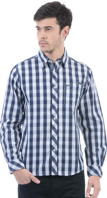 

Pepe Jeans Men's Checkered Casual Dark Blue, White Shirt, Navy