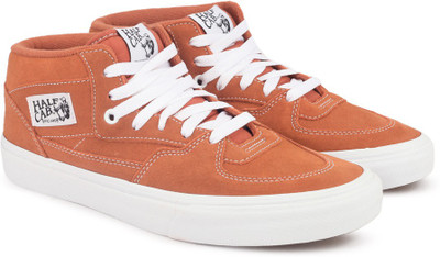 

Vans Half Cab Mid Ankle Sneakers For Men(Orange, White, (suede) tandori spice/true white