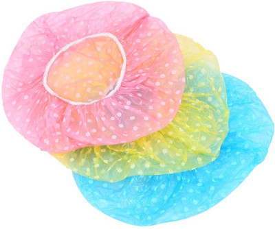 

vepson Set of 3 Reusable Waterproof Elastic Free-Size Bathroom Shower Caps