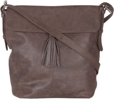 Faro Women Casual Brown Genuine Leather Sling Bag