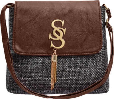

tap fashion Women Casual Brown PU Sling Bag