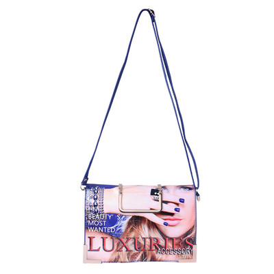 

zar Girls Casual Blue PU Sling Bag