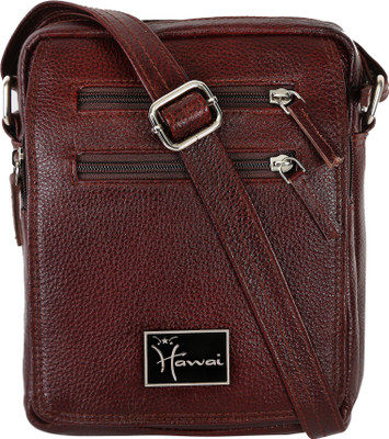 

Hawai Men & Women Formal Brown Genuine Leather Sling Bag