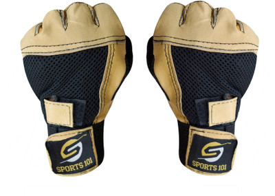 

Sports 101 Force 700 Genuine Leather with Wrist Support Gym & Fitness Gloves (Free Size, Brown)