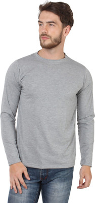 

SayItLoud Solid Men' Round Neck Grey T-Shirt