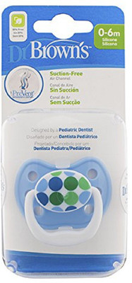 

Dr. Brown's PREVENT Suction free PACIFIER -STAGE 1(0-6M Color May Vary) Soother(Blue)