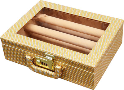 

Pride Star Rolly to store bangles Vanity Box(Golden)