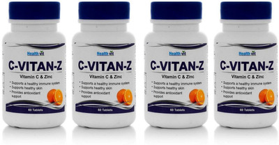 

HealthVit C-Vitan-Z Vitamin c & Zinc (Pack of 4) 60 Tablets(60 No)