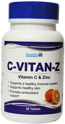 HealthVit C-VITAN-Z Vitamin C and Zinc 60 Tablets(60 No)
