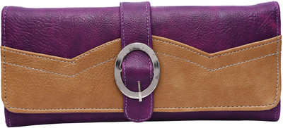 

Fristo Women Casual Purple, Beige Artificial Leather Wallet(6 Card Slots), Purple and beige