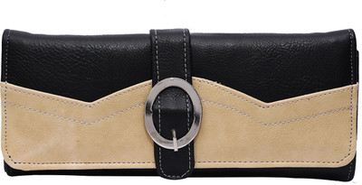 

Fristo Women Casual Multicolor Artificial Leather Wallet(6 Card Slots), Black and cream