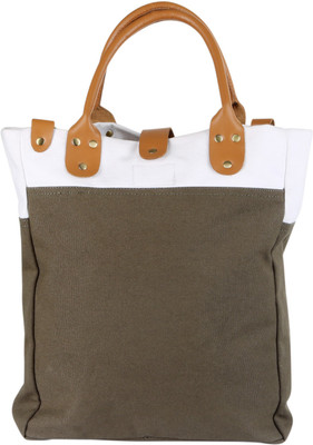 

Zobello Canvas Brown Colorblock Tote Bag Shoulder Bag(Brown, 19)