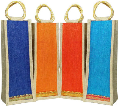 

Motherland Stylish Chill Multicolour Jute Bag (Set of 4) Waterproof Multipurpose Bag(Multicolor, 4 inch)