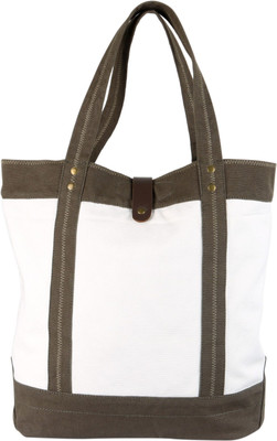 

Zobello Throw In Olive Twill Tote Bag Shoulder Bag(White, 21)