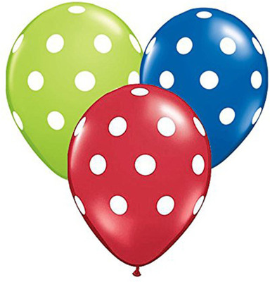 

PARTY PROPZ Printed CAR BIRTHDAY DECORATION/POLKADOT BALLOON SET OF 25/CAR PARTY SUPPLIES Balloon(Blue, Green, Red, Pack of 25)