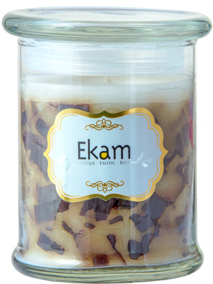 

Ekam 9 oz chunk Ring jar Mahogany Candle(Brown, Pack of 1)