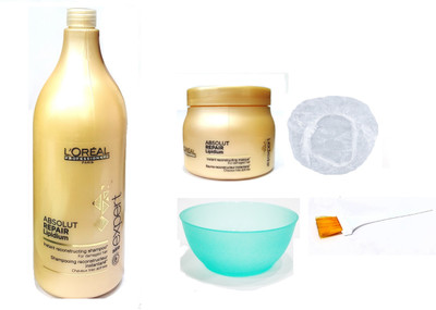 

L'Oreal Paris Set of 5 (Absolut Repair Lipidium Shampoo+Mask+Bowl+Brush+Shower Cap)(Set of 5)