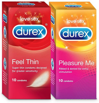 Durex Feel thin & Pleasure Me Condom(Set of 2, 20S) available at flipkart for Rs.269