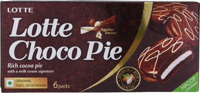 Lotte Rich Cocoa Choco Pie Cream Sandwich Biscuit(150 g)