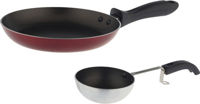 

Magic's Max Taper Fry Pan Tadka Pan Cookware Set(PTFE (Non-stick), 2 - Piece), Black