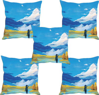 

Sleep Nature's Abstract Cushions Cover(Pack of 5, 30.63 cm*30.63 cm, Multicolor)