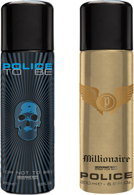 Police To be Millionaire Deodorant Spray - For Men(400 ml, Pack of 2)