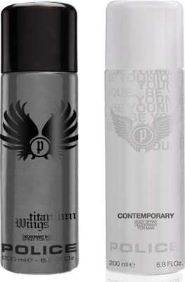 

Police Titanium Contemporary Deodorant Spray - For Men(400 ml, Pack of 2)