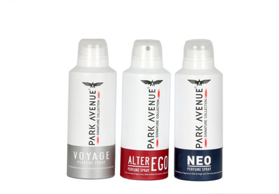 Park Avenue Mobi Acc Center Signature Exclusive Collection Three Different -(VOYAGE, ALTER EGO, NEO) Perfume Body Spray - For Men(500 ml, Pack of 3)