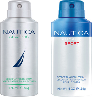 Nautica Classic Sports Deodorant Spray - For Men(300 ml, Pack of 2)